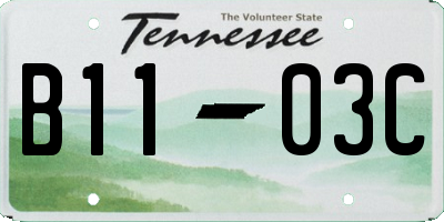 TN license plate B1103C