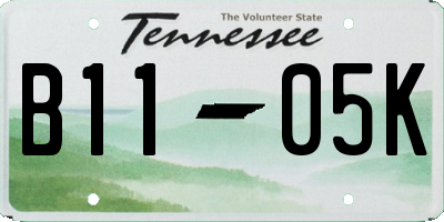 TN license plate B1105K