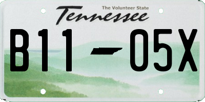 TN license plate B1105X
