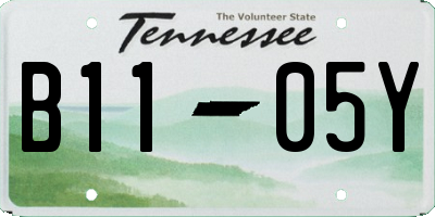 TN license plate B1105Y