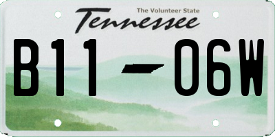 TN license plate B1106W