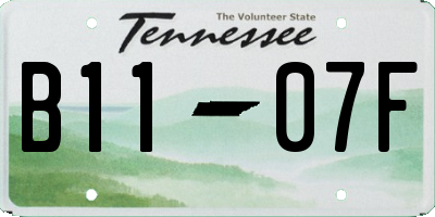 TN license plate B1107F