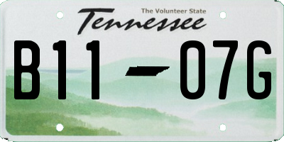 TN license plate B1107G