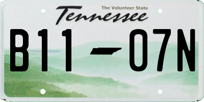 TN license plate B1107N