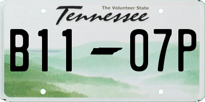 TN license plate B1107P