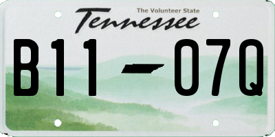 TN license plate B1107Q