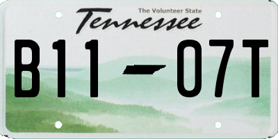 TN license plate B1107T
