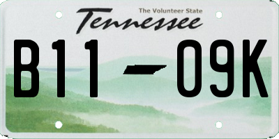 TN license plate B1109K