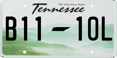 TN license plate B1110L