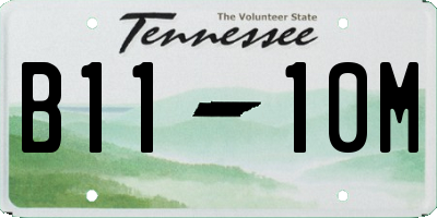 TN license plate B1110M