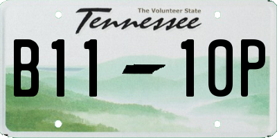 TN license plate B1110P