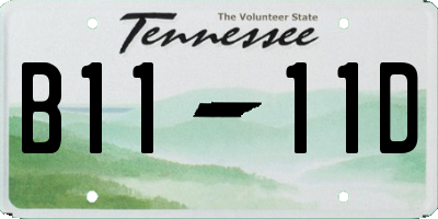 TN license plate B1111D