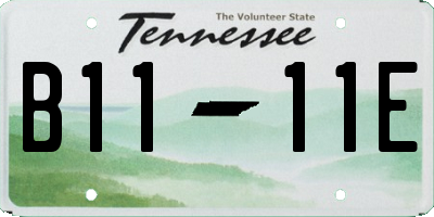 TN license plate B1111E