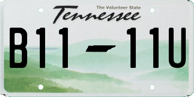 TN license plate B1111U