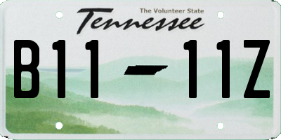 TN license plate B1111Z
