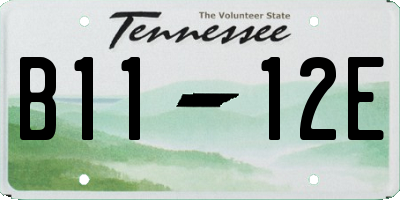 TN license plate B1112E