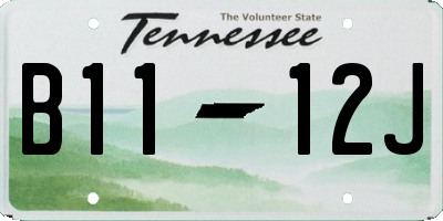 TN license plate B1112J