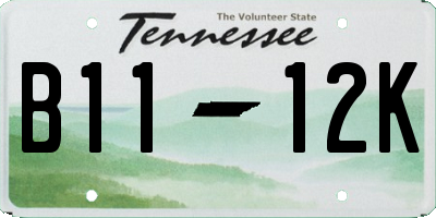 TN license plate B1112K
