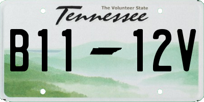 TN license plate B1112V