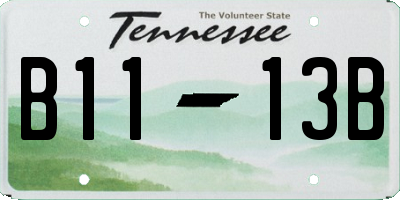 TN license plate B1113B