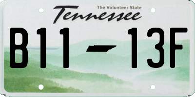 TN license plate B1113F