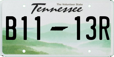 TN license plate B1113R