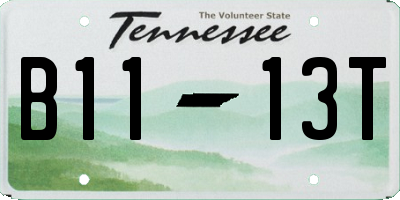 TN license plate B1113T