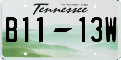 TN license plate B1113W