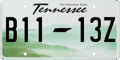 TN license plate B1113Z