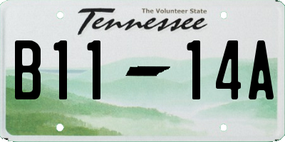 TN license plate B1114A