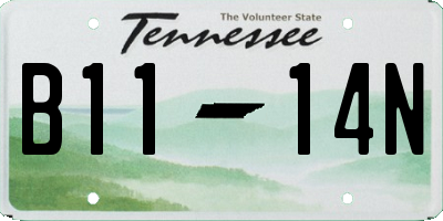 TN license plate B1114N