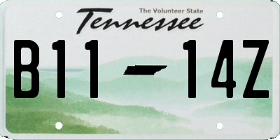 TN license plate B1114Z