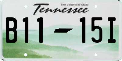 TN license plate B1115I
