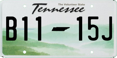 TN license plate B1115J