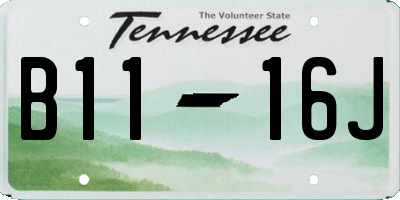 TN license plate B1116J