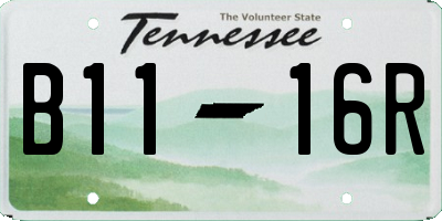 TN license plate B1116R