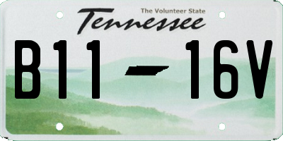 TN license plate B1116V