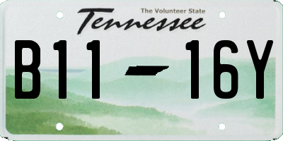 TN license plate B1116Y