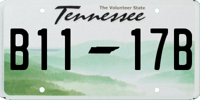 TN license plate B1117B