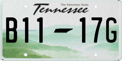 TN license plate B1117G