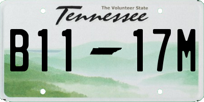 TN license plate B1117M