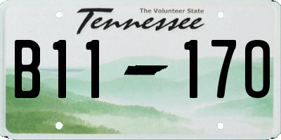 TN license plate B1117O