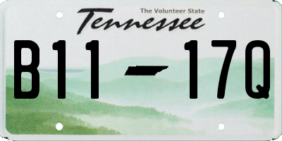 TN license plate B1117Q