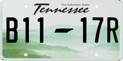 TN license plate B1117R