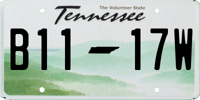 TN license plate B1117W