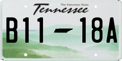 TN license plate B1118A