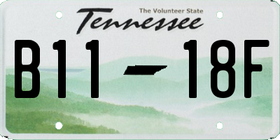 TN license plate B1118F