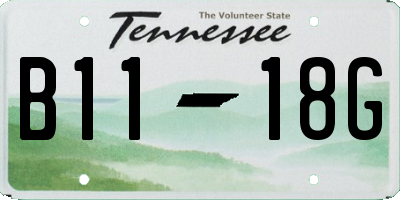 TN license plate B1118G