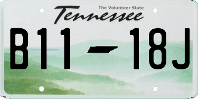 TN license plate B1118J