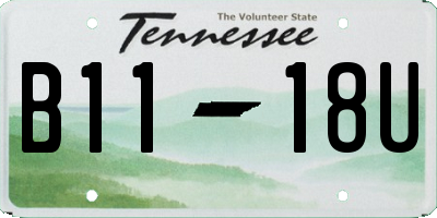 TN license plate B1118U